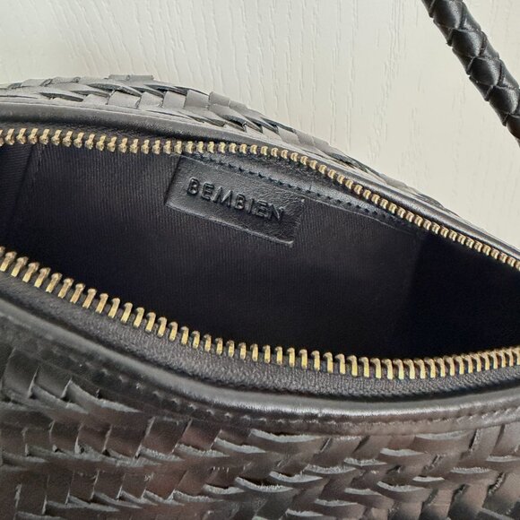 Bembien Black Woven Leather Gigi Crossbody Bag - Picture 15 of 16